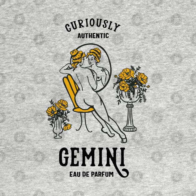 Gemini Eau De Parfum: Curisouly Authentic" Cool Zodiac Art by The Whiskey Ginger
